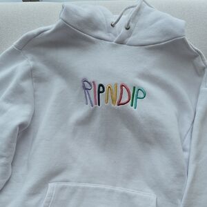 Ripndip White Hoodie with Multicolor Embroidery